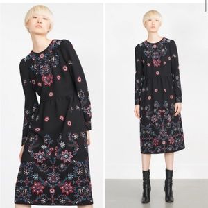 Zara Embroidered MIDI Dress